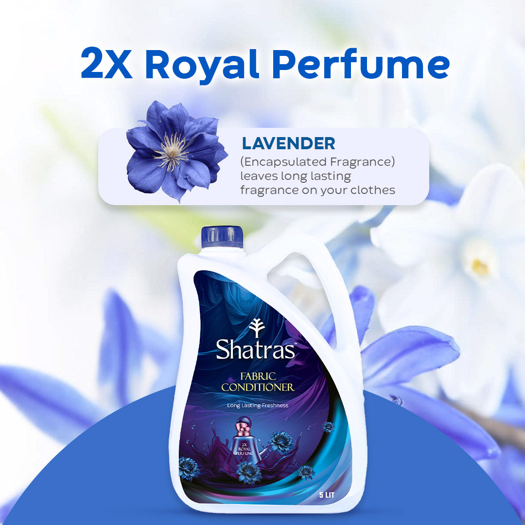 SHATRAS Combo Pack Of Pink Lily & Lavender Royal Perfume Fabric Conditioner 2 X 5Liter