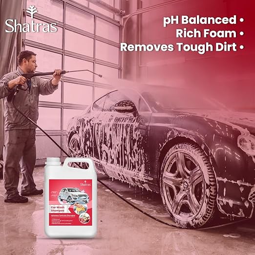 Shatras 5 Ltr foam Car Wash Shampoo Concentrate - pH Neutral(Red)