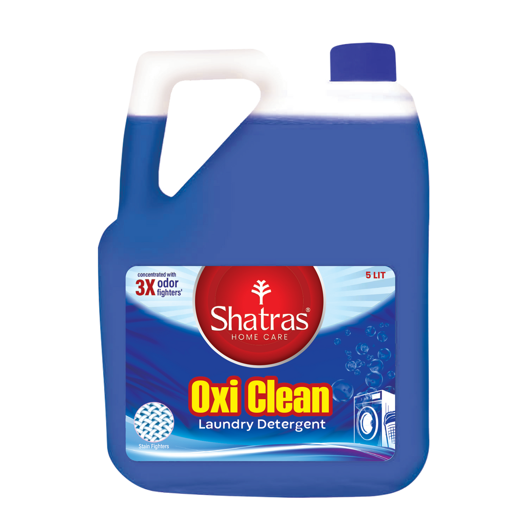 Shatras Oxi Clean 3X Odor Fighter Laundry Liquid Detergent - 5 Liter | Biodegradable, Plant-Based Ingredients | Suitable For All Types Of Clothes