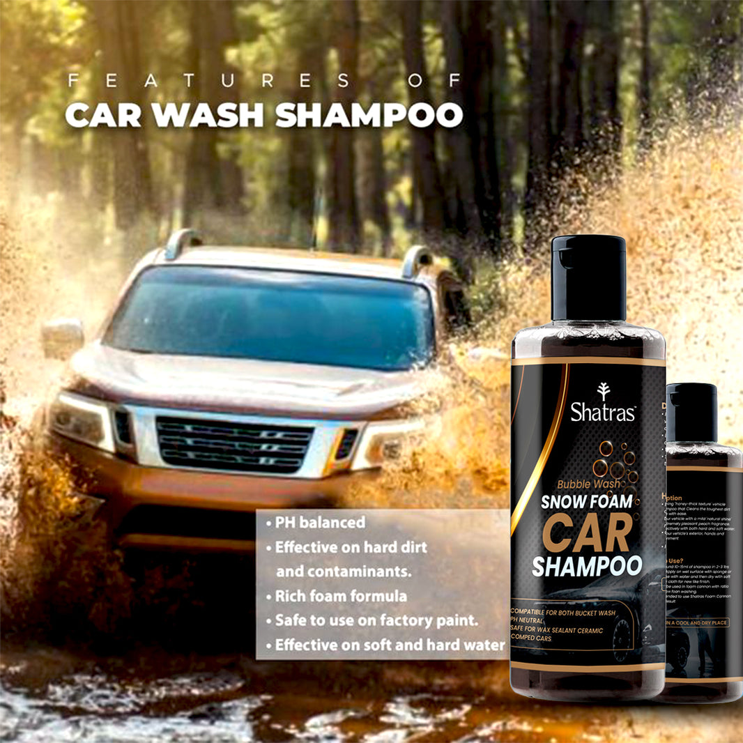 Shatras Snow Foam Car Wash Shampoo – 300 ml (Black) High-Foam, pH-Balanced Cleaning