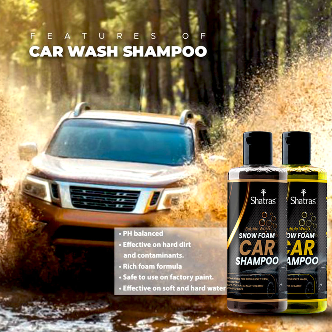 Shatras Snow Foam Car Wash Shampoo – 300 ml (Black And Yellow) High-Foam, pH-Balanced Cleaning