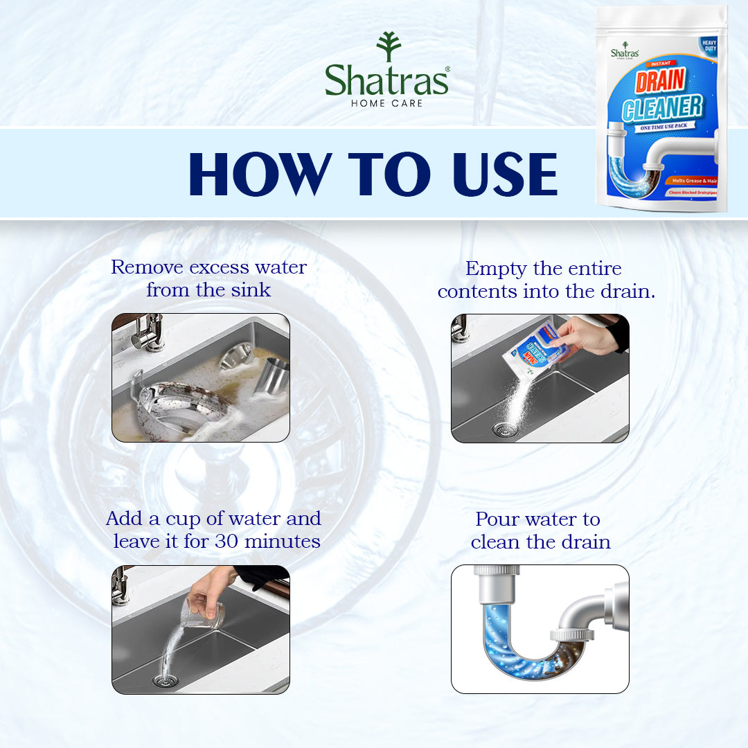 Shatras Instant Drain Cleaner – Heavy Duty One-Time Use Pack
