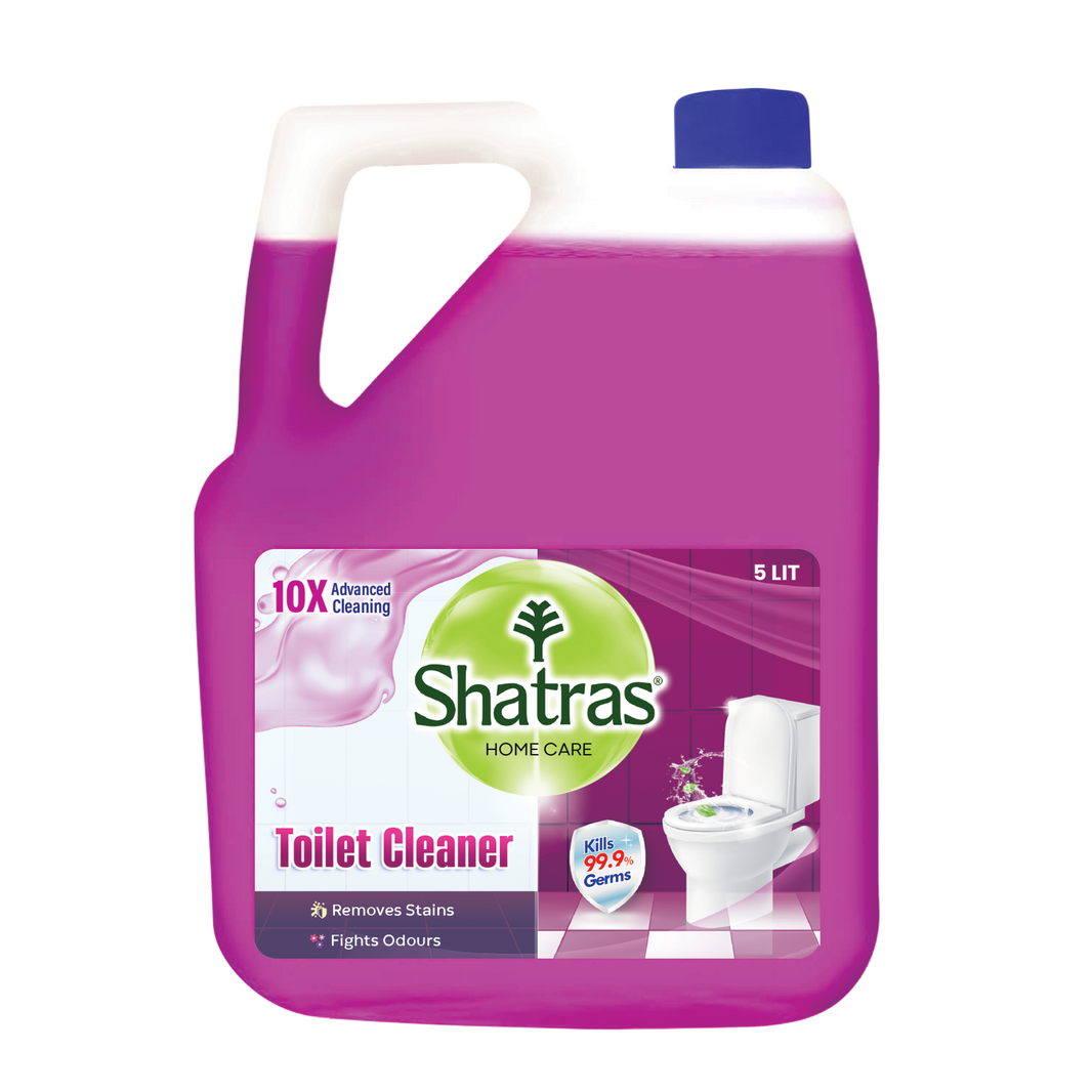 Shatras Home Care Toilet Cleaner - 5 Liters, 10X Advanced Cleaning Power, Kills 99.9% Germs, Removes Stains & Fights Odors