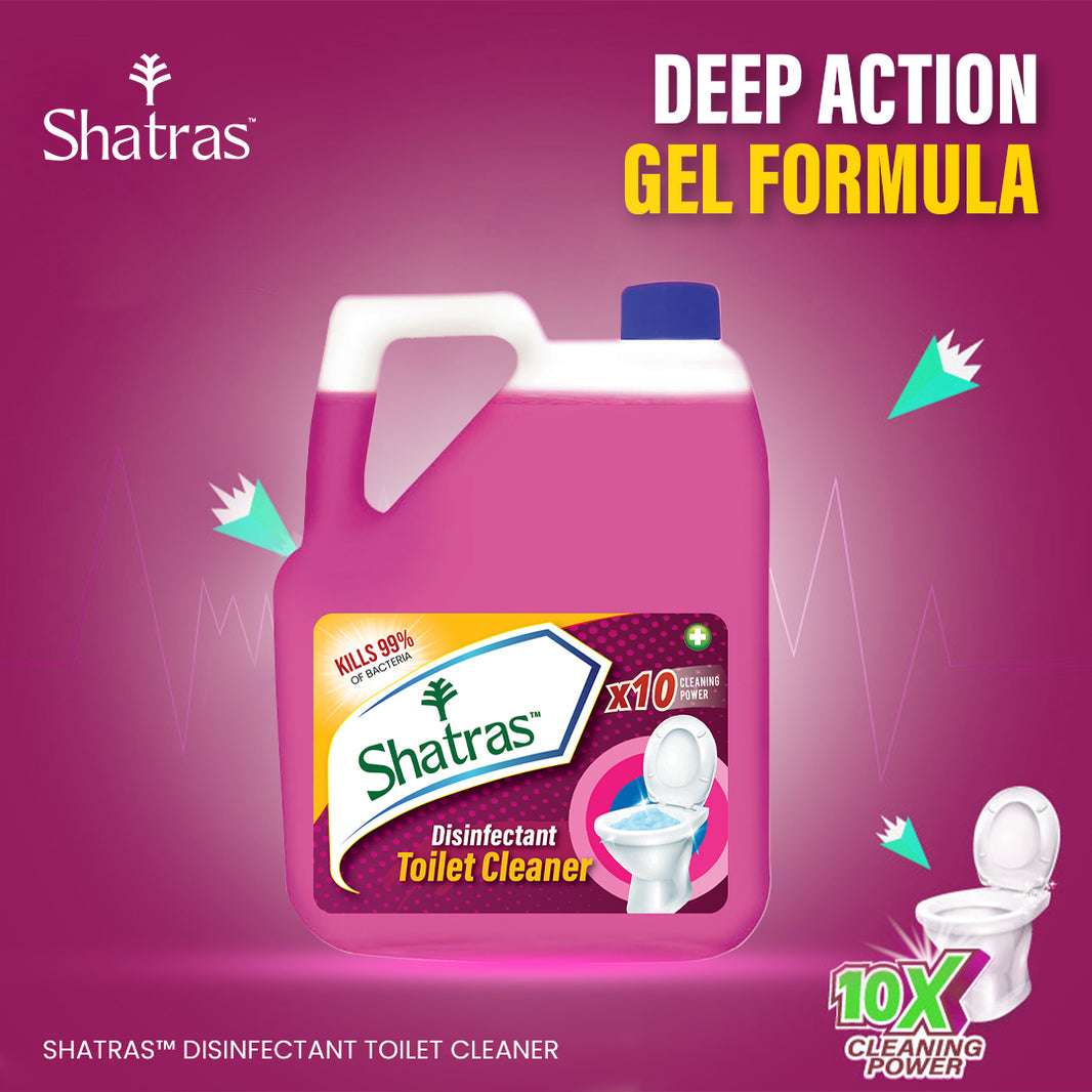 Shatras Toilet Cleaner 10X Power for Deep Clean (Pink)
