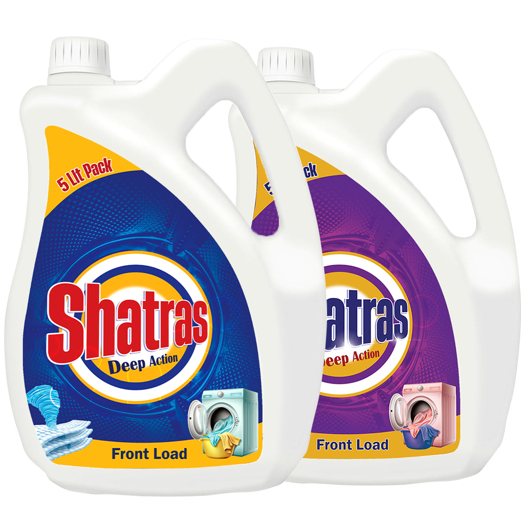 Shatras Front Load Laundry Liquid Detergent 5L x Pack of 2 | Non Toxic, Eco Friendly Best For Front Load