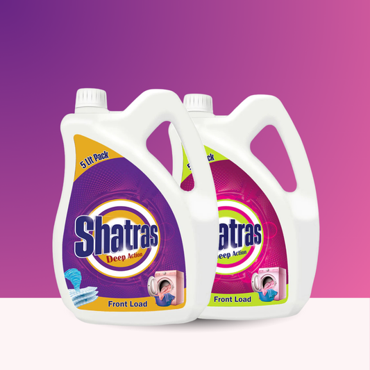 Shatras Front Load Laundry Liquid Detergent 5L x Pack of 2 | Non Toxic, Eco Friendly Best For Front Load