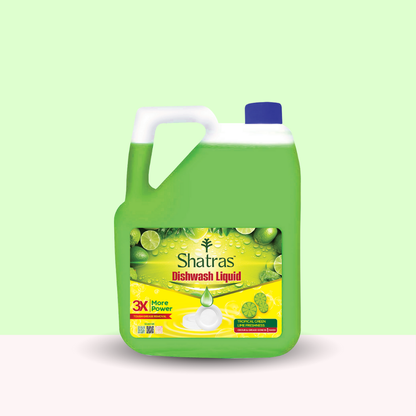 Shatras Dishwash Liquid – 3X Power Gentle on Hands, Lime Fresh Fragrance (Green)