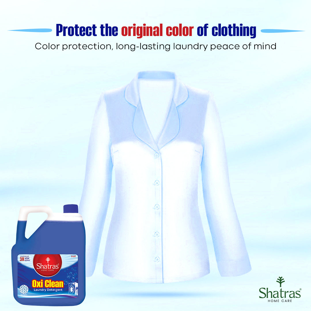 Shatras Oxi Clean 3X Odor Fighter Laundry Liquid Detergent - 5 Liter (Pack Of 2 Blue)