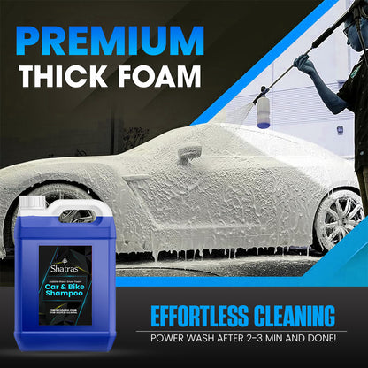 Shatras 5 Ltr Car Wash Shampoo Concentrate - pH Neutral (Blue)