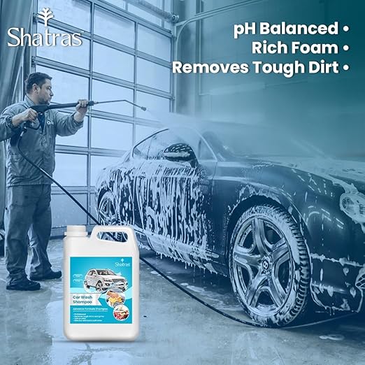 Shatras 5 Ltr foam Car Wash Shampoo Concentrate - pH Neutral(Blue)