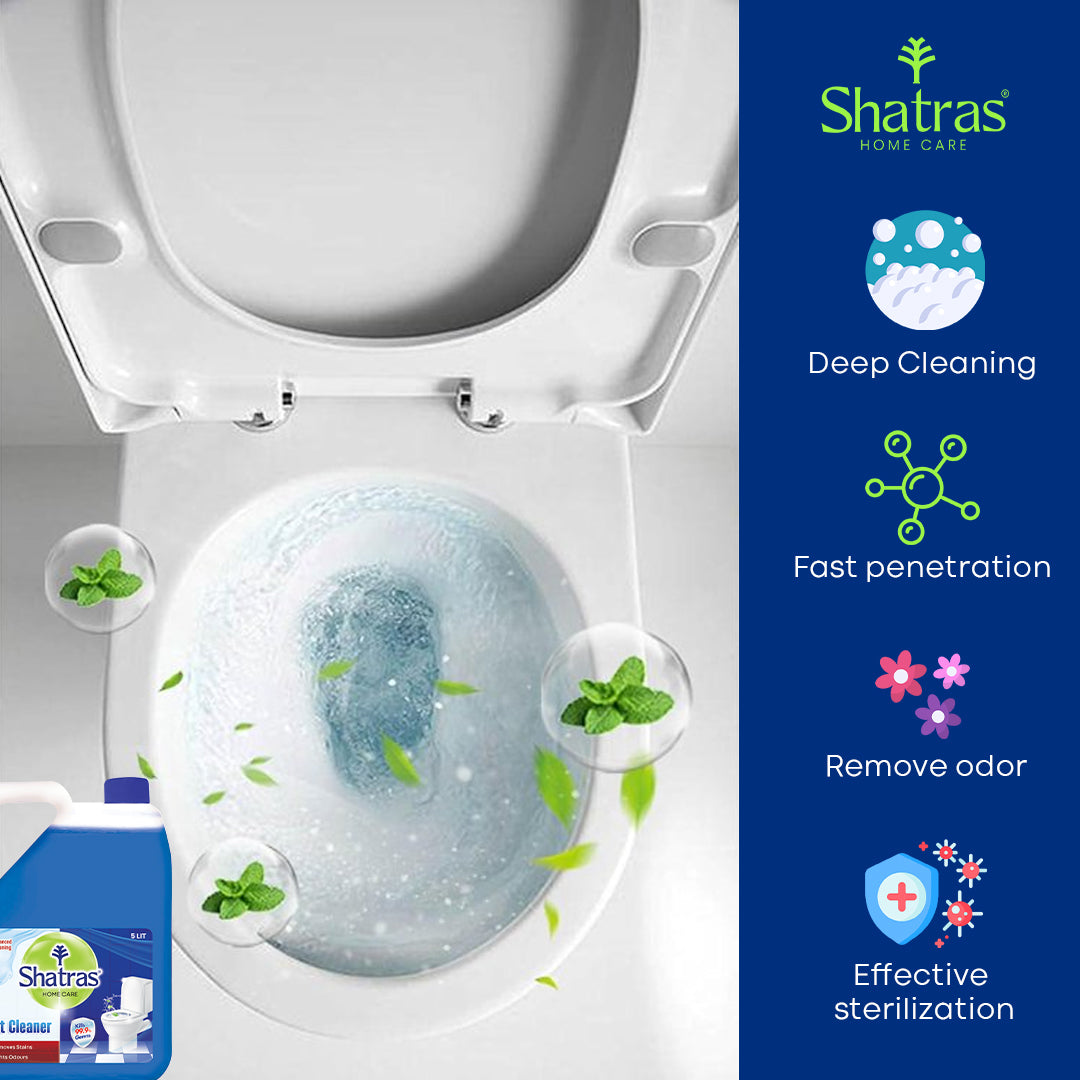 Shatras Disinfectant Toilet Bowl Cleaner - 5 L | Removes Toughest Stains With Sparkling Shine