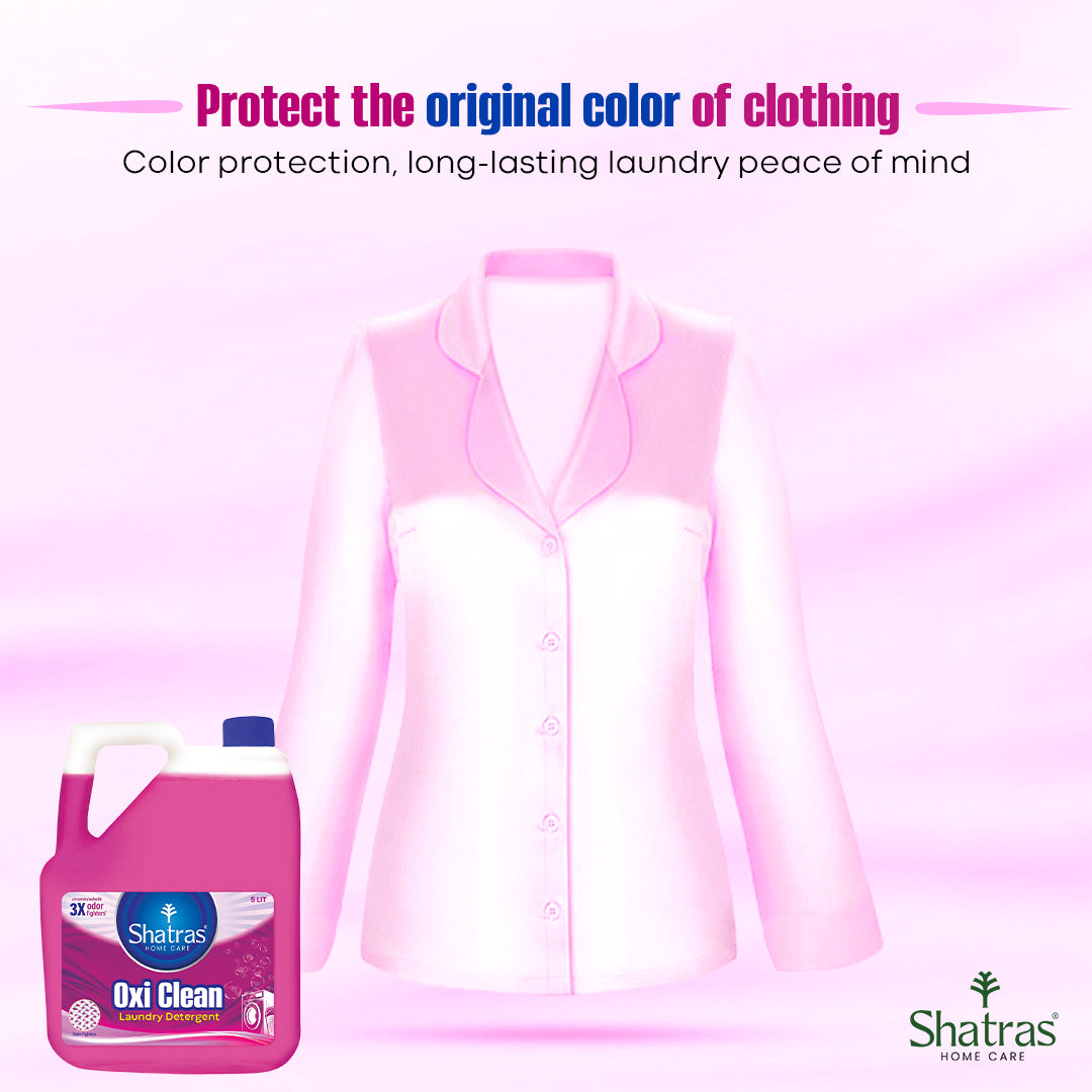 Shatras Laundry Liquid Detergent Hypoallergenic, Ultra Concentrated EasyDose, Free & Clear-Lavender & PinkLily 5L