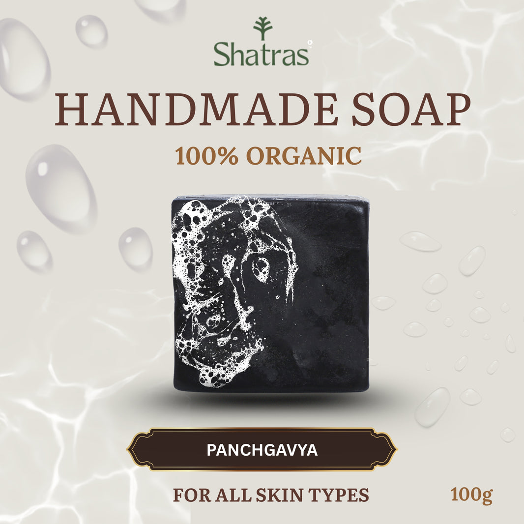 Shatras Organic Panchgavya Soap Enriched with Cow Milk, Ghee, Curd Handmade Natural Chemical Free Bar Soap