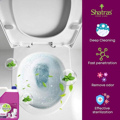 Shatras Home Care Toilet Cleaner - 5 Liters, 10X Advanced Cleaning Power, Kills 99.9% Germs, Removes Stains & Fights Odors