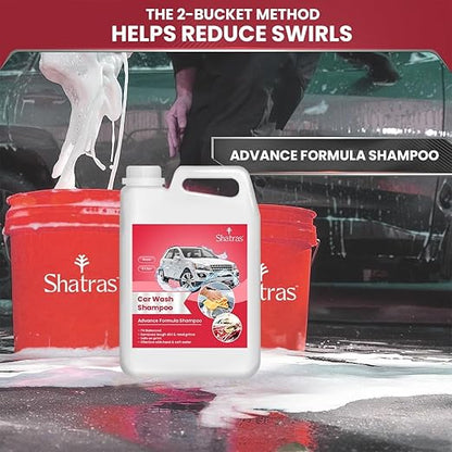 Shatras 5 Ltr foam Car Wash Shampoo Concentrate - pH Neutral(Red)