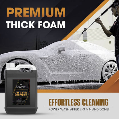 Shatras 5 Ltr Car Wash Shampoo Concentrate - pH Neutral (Black)