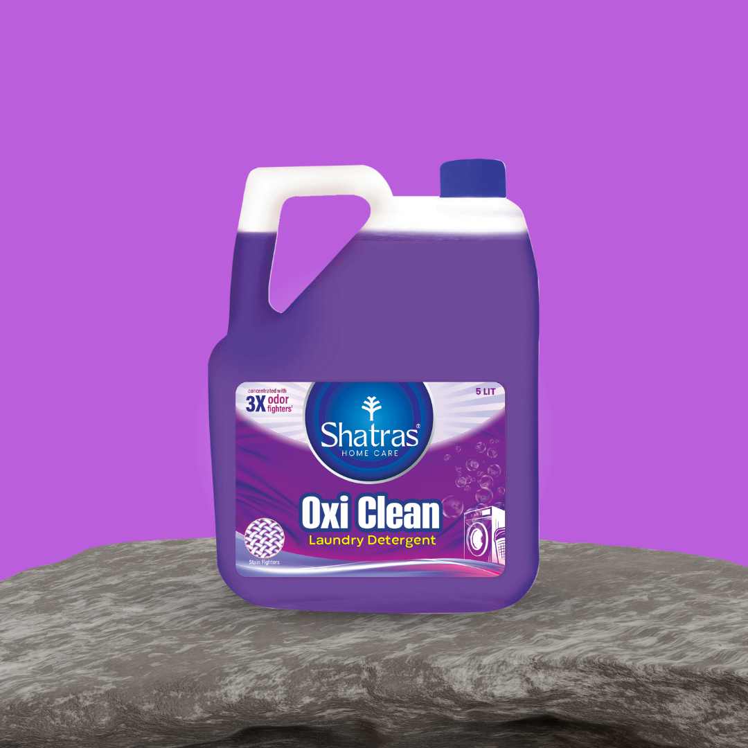 Shatras Oxi Clean 5 Liter Plant Based 3X Odor Fighter Laundery Liquid Detergent | Removes Tough Stains  | Liquid Detergent For All Types Of Clothes