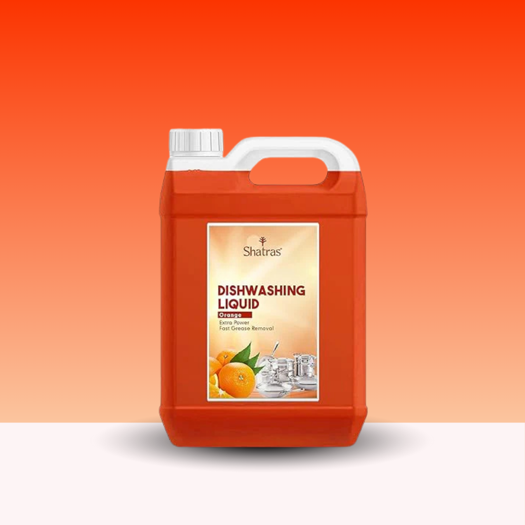 Shatras Dishwash Liquid Gel Orange Can Jar, Kitchen Utensils Cleaner Removes Grease & Oil-Orange Dishwashing Liquid Gel