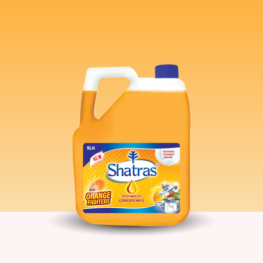 Shatras Dishwash Liquid Gel Orange Can Jar, Kitchen Utensil Cleaner Removes Grease & Oil Dishwashing Detergent-5L
