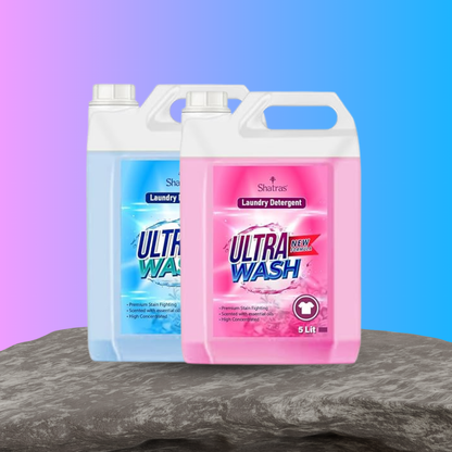 Shatras Ultra Wash 5L Combo – Dual Power for Ultra Clean & Fresh Clothes (Blue & Pink) Liquid Detergent