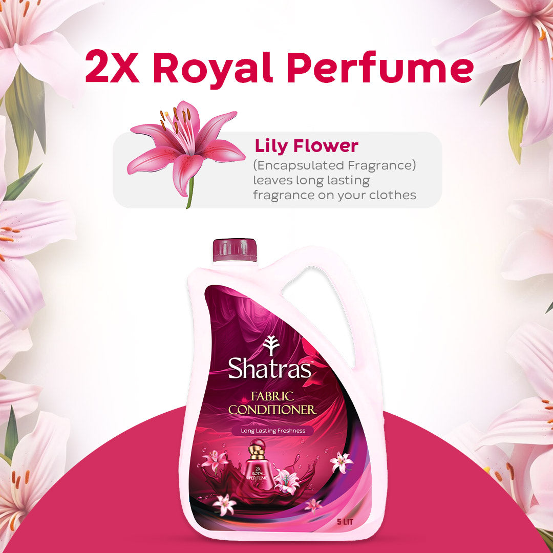 SHATRAS Combo Pack Of Pink Lily Royal Perfume Fabric Conditioner 2 X 5Liter