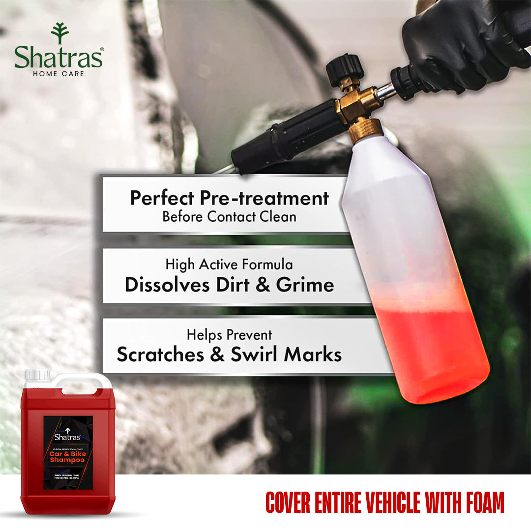 Shatras 5 Ltr Car Wash Shampoo Concentrate - pH Neutral (Red)