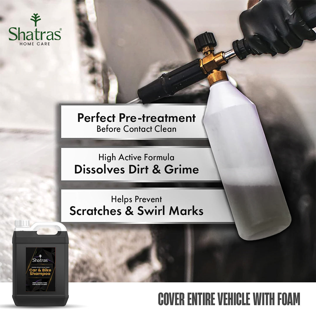 Shatras 5 Ltr Car Wash Shampoo Concentrate - pH Neutral (Black)