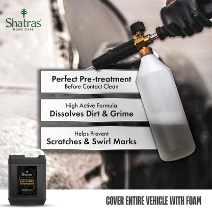 Shatras 5 Ltr Car Wash Shampoo Concentrate - pH Neutral (Black)