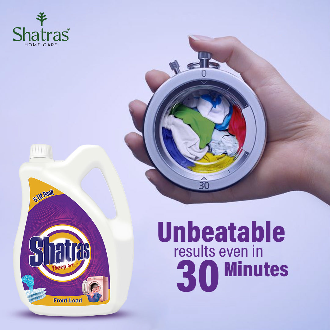 Shatras Deep Action - 5 Liter Front Load Laundry Liquid Detergent(Purple)