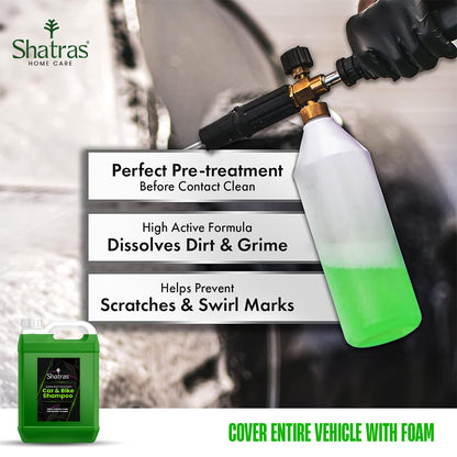 Shatras 5 Ltr Car Wash Shampoo Concentrate - pH Neutral (Green)