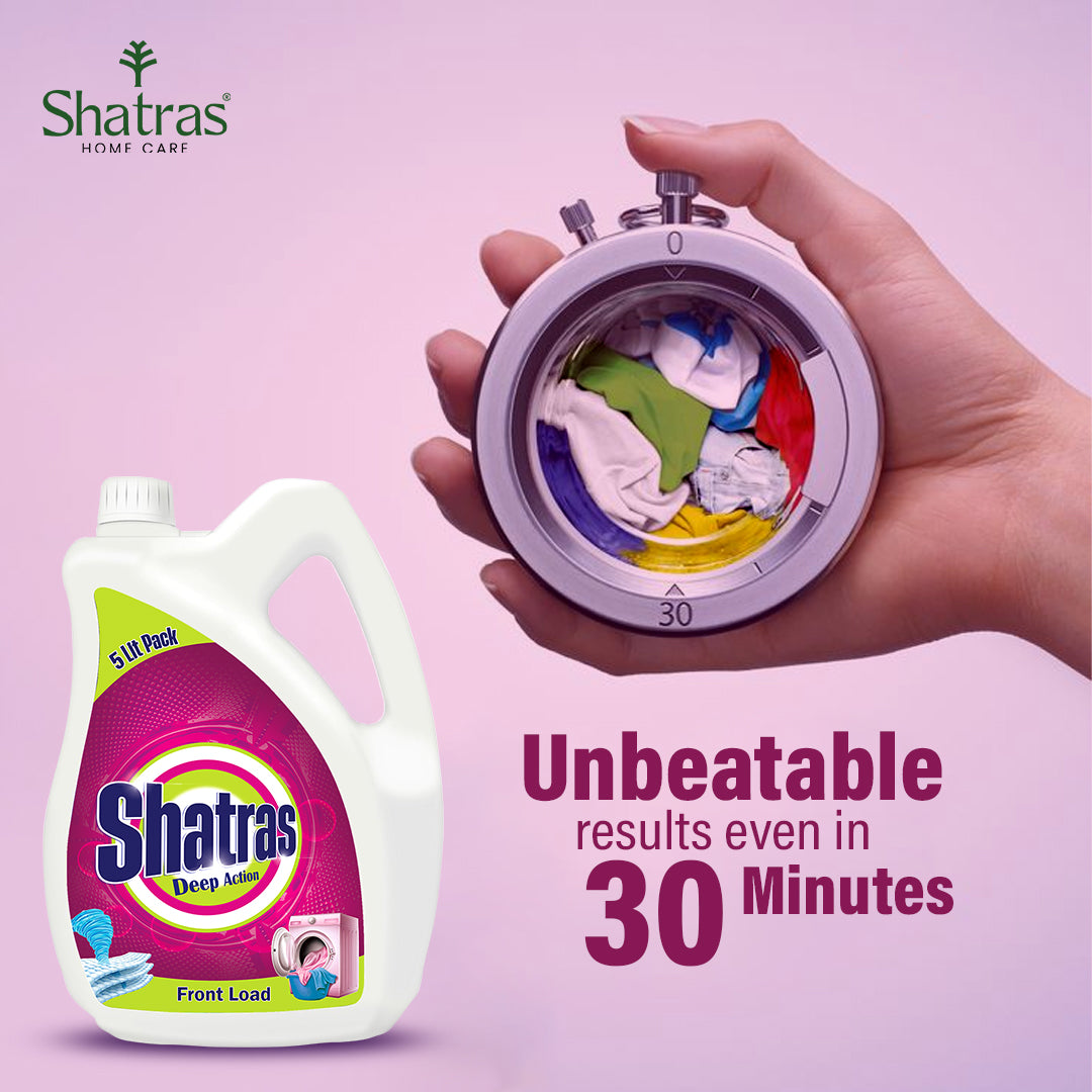 Shatras Deep Action 5 Liter Front Load Laundry Liquid Detergent(Pink)