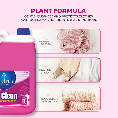 Shatras Laundry Liquid Detergent Hypoallergenic, Ultra Concentrated EasyDose, Free & Clear-Lavender & PinkLily 5L