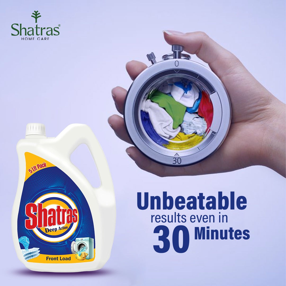 Shatras 5 Liter Deep Action - Front Load Laundry Liquid Detergent(Blue)