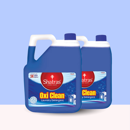 Shatras Oxi Clean 3X Odor Fighter Laundry Liquid Detergent - 5 Liter (Pack Of 2 Blue)