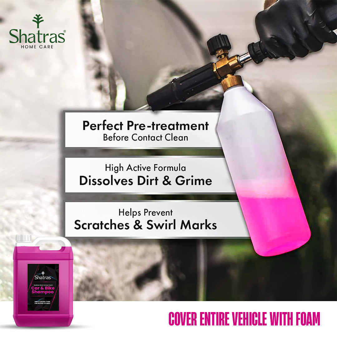 Shatras 5 Ltr Car Wash Shampoo Concentrate - pH Neutral (Pink)