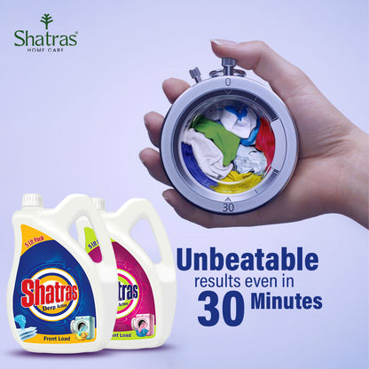 Shatras Front Load Laundry Liquid Detergent 5L x Pack of 2 | Non Toxic, Eco Friendly Best For Front Load