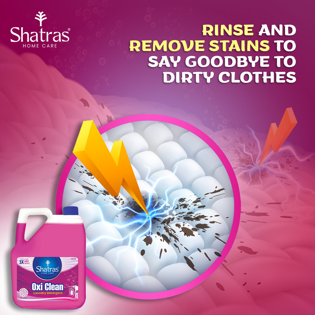 Shatras Laundry Liquid Detergent Hypoallergenic, Ultra Concentrated EasyDose, Free & Clear-Lavender & PinkLily 5L