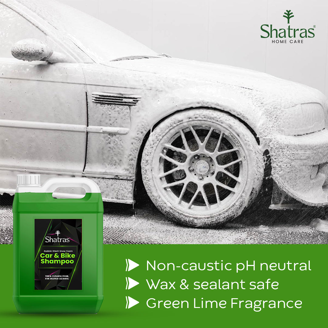 Shatras 5 Ltr Car Wash Shampoo Concentrate - pH Neutral (Green)