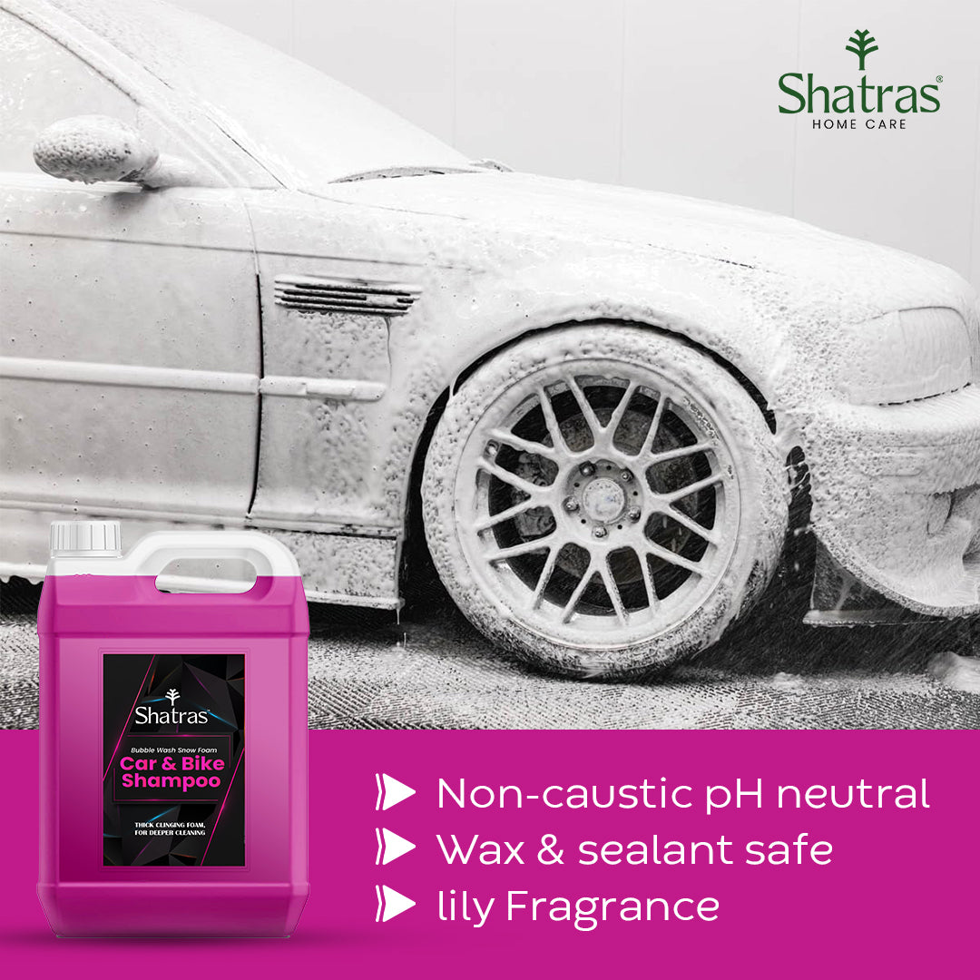 Shatras 5 Ltr Car Wash Shampoo Concentrate - pH Neutral (Pink)