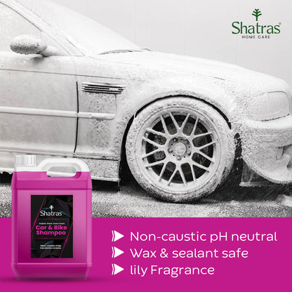 Shatras 5 Ltr Car Wash Shampoo Concentrate - pH Neutral (Pink)