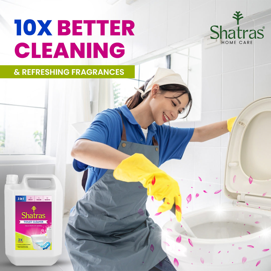 Shatras Home Care Toilet Cleaner - 10X Advanced Cleaning Power, Kills 99.9% Germs, Removes Stains & Fights Odors