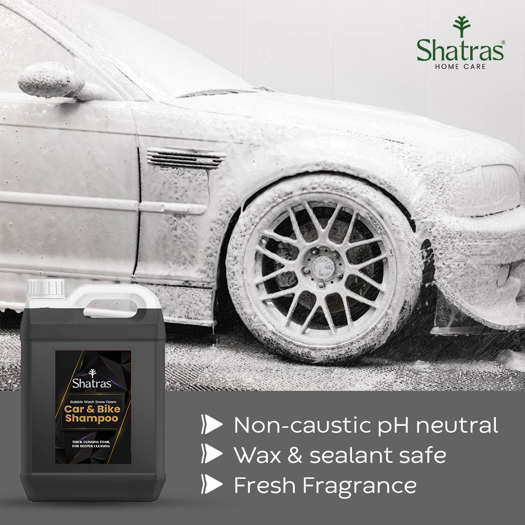 Shatras 5 Ltr Car Wash Shampoo Concentrate - pH Neutral (Black)