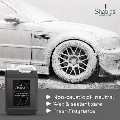 Shatras 5 Ltr Car Wash Shampoo Concentrate - pH Neutral (Black)