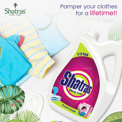 Shatras Deep Action 5 Liter Front Load Laundry Liquid Detergent(Pink)