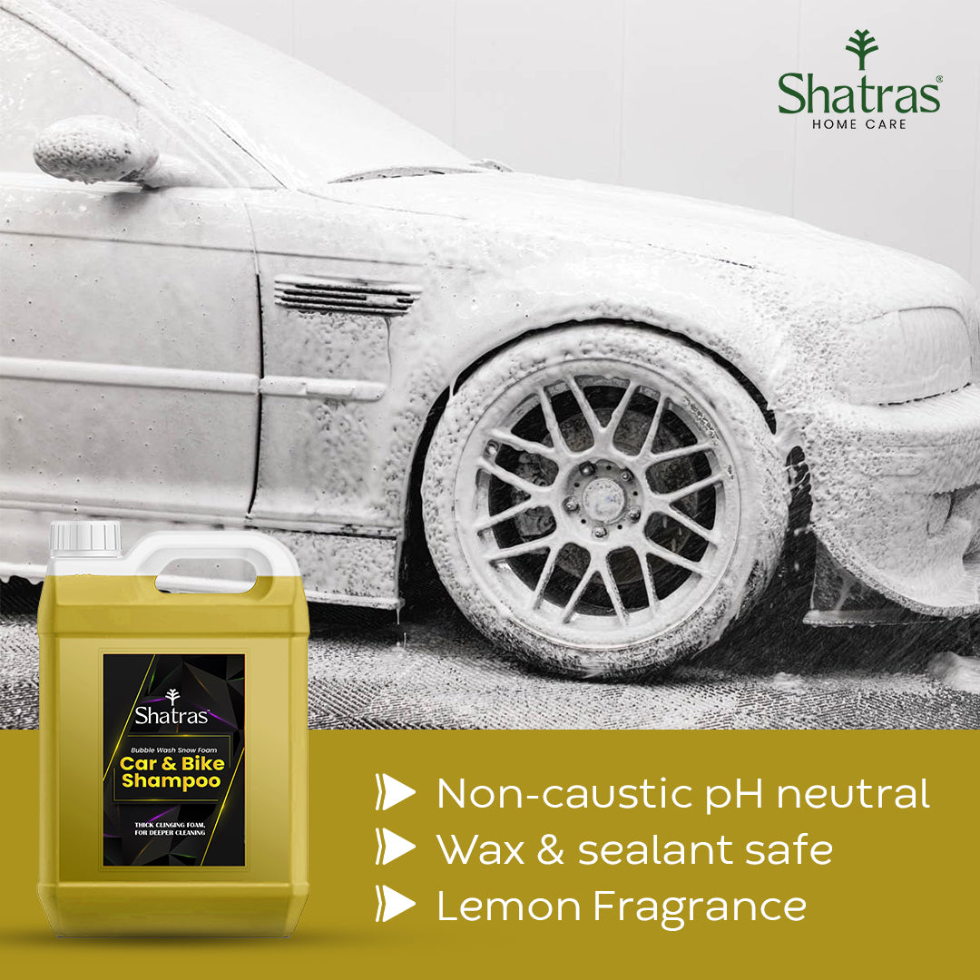 Shatras 5 Ltr Car Wash Shampoo Concentrate - pH Neutral (Yellow)
