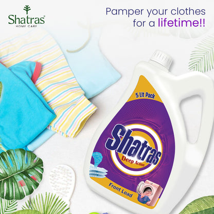 Shatras Deep Action - 5 Liter Front Load Laundry Liquid Detergent(Purple)