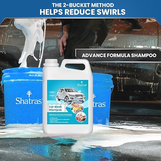 Shatras 5 Ltr foam Car Wash Shampoo Concentrate - pH Neutral(Blue)