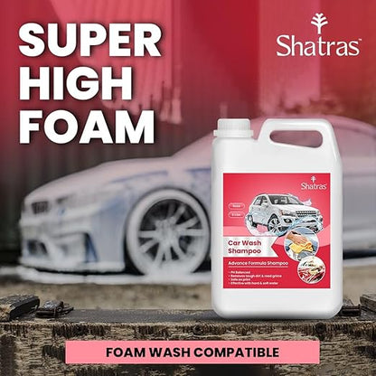 Shatras 5 Ltr foam Car Wash Shampoo Concentrate - pH Neutral(Red)