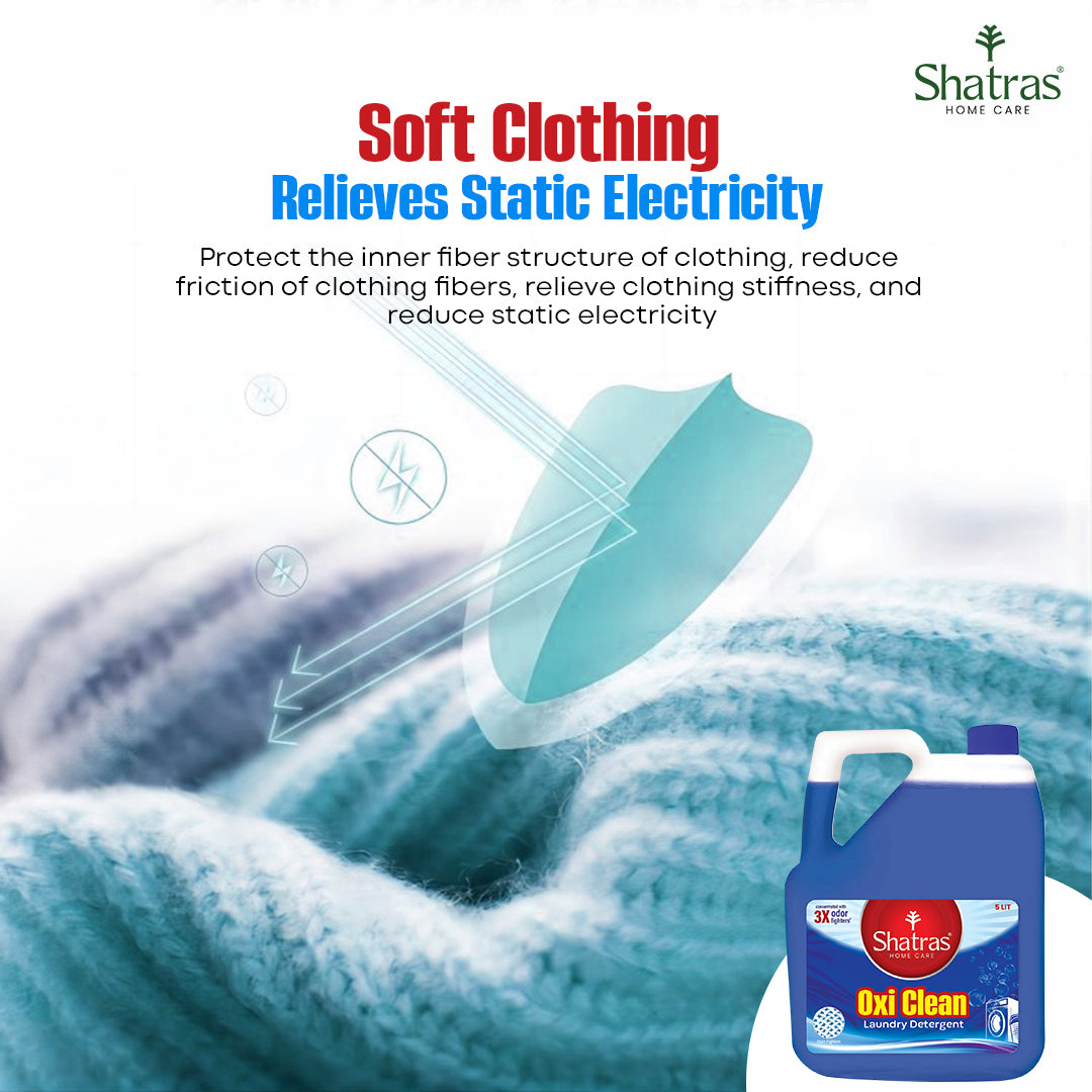 Shatras Oxi Clean 3X Odor Fighter Laundry Liquid Detergent - 5 Liter (Pack Of 2 Blue)