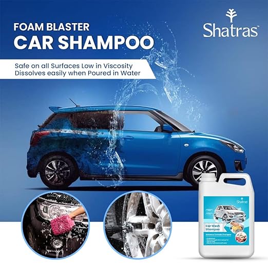 Shatras 5 Ltr foam Car Wash Shampoo Concentrate - pH Neutral(Blue)